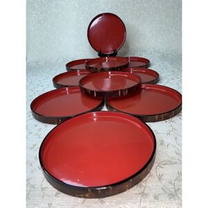 Akita Traditional Birch Bark Craft Magewappa Small Tray Set Of 10 Lacquerware